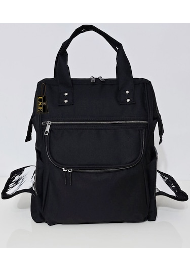 Bebek Bakım Çantası Organizatör Fonksiyonel Lüx Anne Bebek Bakım Sırt Çantası Mrs Silver Siyah