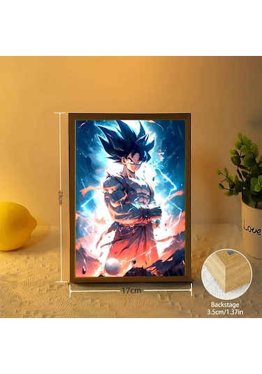 Anime Figürü Dragon Ball Işık Çerçevesi Led Gece Lambası Goku Vegeta 9 Çok Renkli