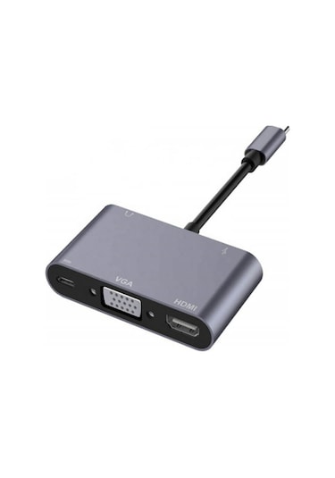 Type-C To 4K Hdmi Vga Usb 3.0 Otg Audio Ses Çevirici Kablo 5 In 1 (533635045)