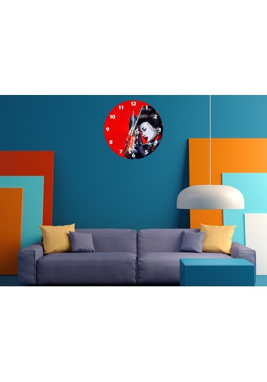Ti-play Geyşa Zor Hayat 30x30cm Akrilik Dekoratif Modern Duvar Saati ÇOk Renkli