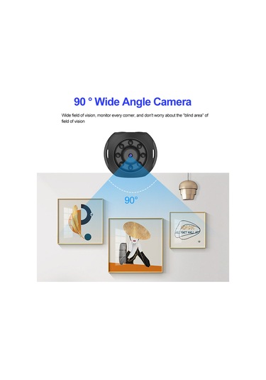 Vkemall Siyah Akıllı 1080p Wifi Kamera - Entegre Pil, İnfrafed Gece Görüşü, 4-128g Kart Desteği, Uzak Erişim Ve Video Tekrarlama