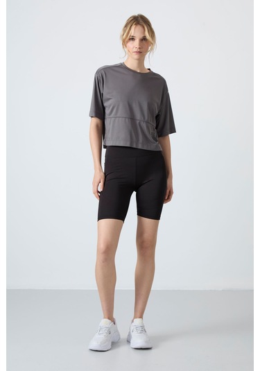 Tommy Life Siyah Polyester Esnek Standart Fit Performans Kadın Biker Tayt - 91012 SiYAH Siyah