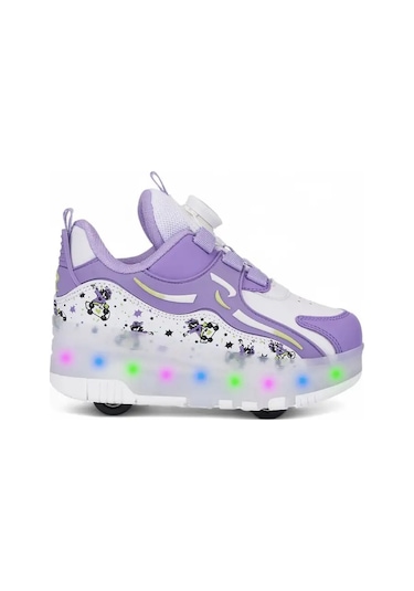 0910 Kız Çocuk Işıklı Tekerlekli Sneaker Mor