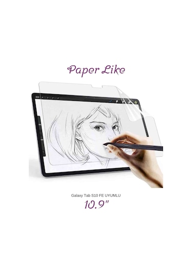 Galaxy Tab S10 Fe Uyumlu 10.9" Gerçek Kağıt Hissi Parlama Önleyici Paper Like Ekran Koruyucu