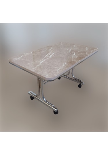 Pratik 70X110 Tekerlekli Orta Sehpa Krom Nikel Kaplamalı Metal (514492450)