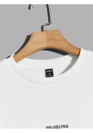 Adrift Coko Serisi Manfinity Homme Letter Graphic Pullover Beyaz