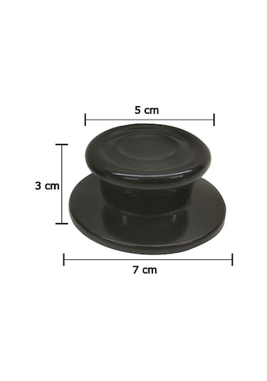 8 Adet Siyah Lüks Tencere Tava Sahan Cam Kapak Kulpu