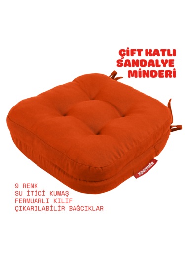 Xpermate Çift Kat Sandalye Minderi 42x42x8 Kiremit