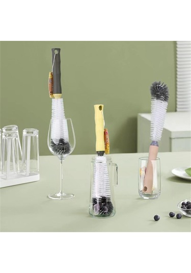 Ekstra Uzun Saplı Bardak Fırçası Biberon Fırça Seti Naylon Mutfak Cam Termos Temizleme Fincan Fırçası