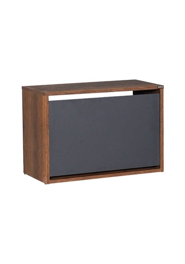 New Step Oturaklı Ayakkabılık - Oslo Ceviz-Antrasit Ceviz