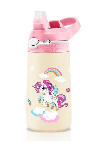 400ml Çocuk Termal Şişe Unicorn Su Şişesi Soğuk Su Şişesi Taşınabilir Seyahat Okul Su Şişesi Çocuklar Için Ücretsiz Bpa Bv9ykg Pembe