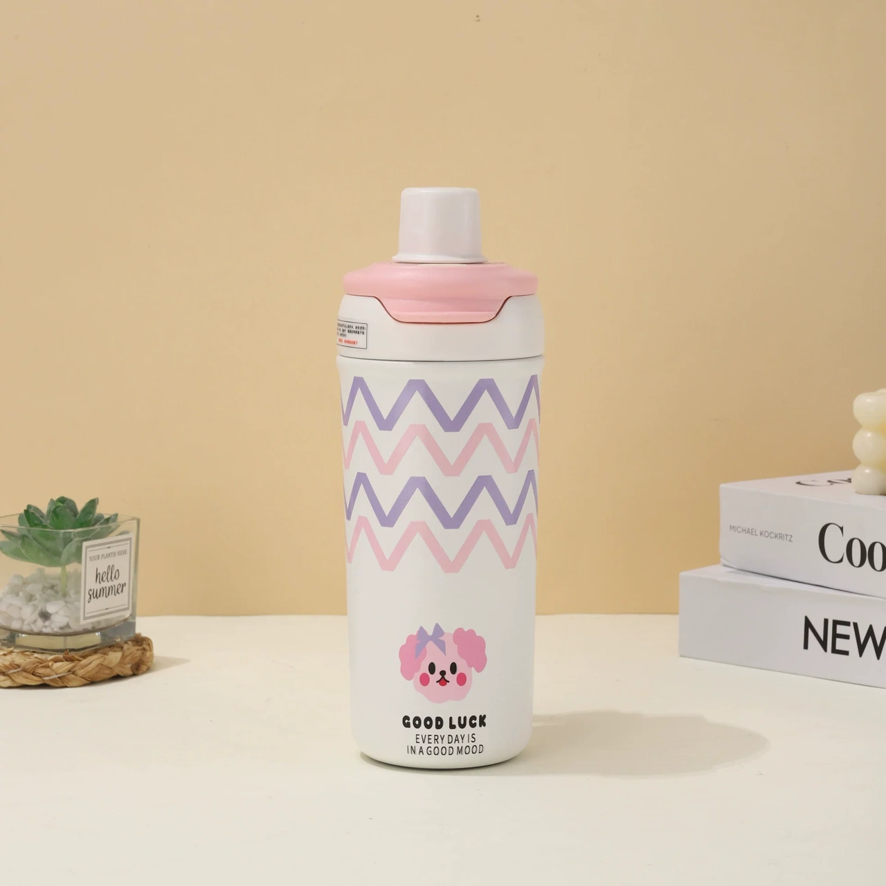 Yeni Karikatür 316 Paslanmaz Çelik Termos Kupa Üst Düzey Kızlar Çift İçecek Pipetli Bardak Halatlı Taşınabilir Pipetli Bardak Style1 Style1 Diğer