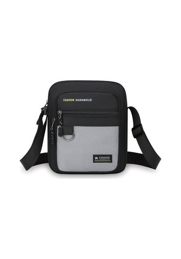 Uıowoo Erkek Omuz Çantası Harfli Ve Metal Halkalı Spor Ve Bisiklet Tek Askılı Sırt Çantası Gri