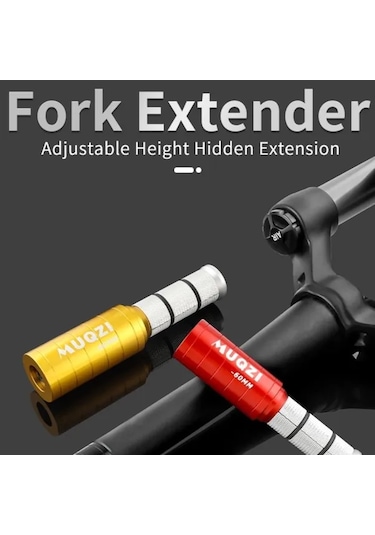 Xuweiwei Kırmızı 28.6" Alüminyum Gidon Yükseltici - Ayarlanabilir Anti-kaymalı Bisiklet Aksesuarı