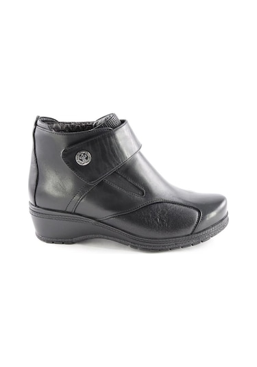 Forelli 25651 Vionic Hakiki Deri Comfort Kadın Bot Siyah