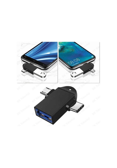 2 In 1 Usb Dişi To Micro Usb + Type-C Otg Adaptör