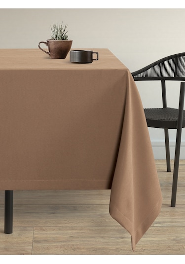 Kadife Dokulu Çikolata Kahvesi Dertsiz Masa Örtüsü Çikolata Kahvesi