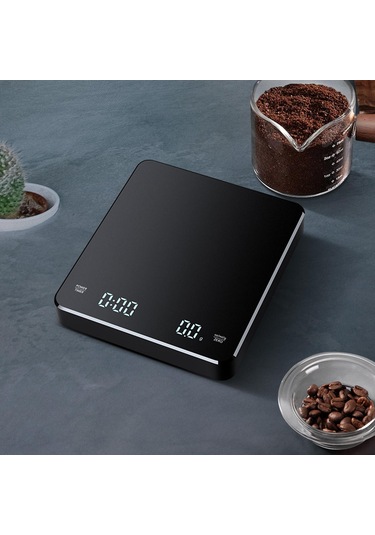 Suntek Zamanlayıcılı Kahve Terazisi Çok İşlevli Espresso Ev Siyah