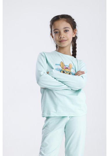 Baskılı Pijama Takımı Mint