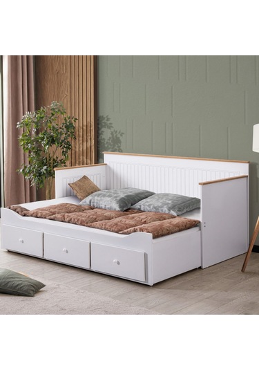 Genç Odası, Marmaris 3 Kapaklı Dolap, Yavrulu Sedir Karyola, Şifonyer Beyaz