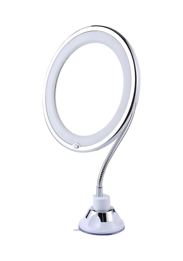Mobee Esnek Işıklı 10x Zoomlu Çerçeveli Makyaj Aynası Led