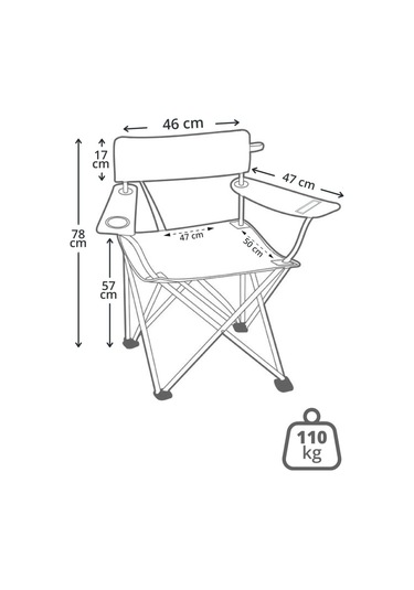 Qufi Desenli Katlanır Kamp Piknik Sandalyesi Rejisör Koltuğu Yeşil Yeşil