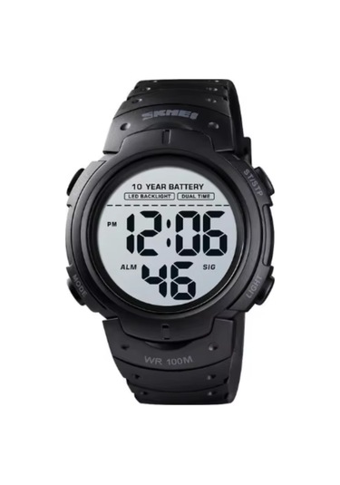 Geeksen Skmeı 1560 Spor Elektronik Saat - 100m Su Geçirmez, Çift Zaman, Kronometre, Işıklandırma Ve 10 Yıl Pil Ömrü Siyah Çok Renkli