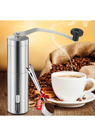İflashdeal Manuel Kahve Değirmeni Paslanmaz Çelik Kahve Çekirdeği Makinesi El Öğütücü Mutfak Taşlama Aracı Kepçe İle