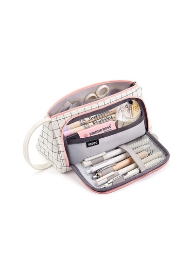 Agoodshop Büyük Kapasiteli Kanvas Kalem Kutusu Ad-4009