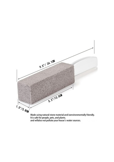 Fosenze 2 Adet Uzun Saplı Pumice Taşlı Tuvalet Fırçası - Sert Su Çemberleri, Kalsiyum Birikintileri Ve Pası Temizler - Tuvalet, Banyo, Mutfak Lavabosu İçin Uygun Gri Gri
