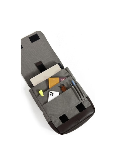 Kadın Sırt Çantası 35 22 Cm Kanvas Kumaş Laptop Bölmeli Business Sırt Çantası Okul Çantası Mega Bag Gri