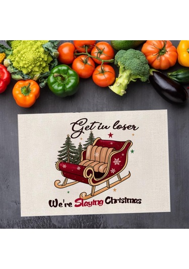 Suntek Yılbaşı Masa Örtüsü Kolay Temizlenebilir Kızak Kızak Diğer