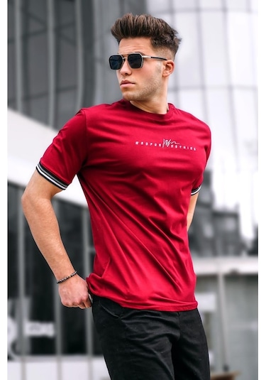 Bordo Basic Erkek Tişört-Bordo