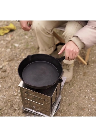 Yifomall Kamp Ve Ev Kullanımı İçin Dökme Demir Izgara Tava - 20cm Çap, Yapışmaz Yüzey Çok Renkli