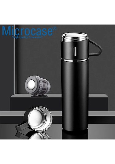 3 Bardak 500 ml Sıcak Soğuk Tutan Termos Gri - AL3678 Gri