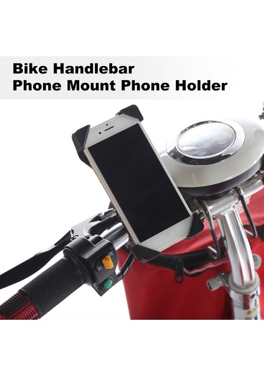 Yuntech01 Bisiklet Telefon Tutucu 4 Pençe 360 Derece Döner Abs Dayanıklı Motosiklet Elektrikli Araçlar İçin Evrensel Telefon Sabitleyici Siyah