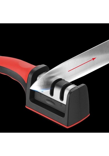 Lmetjma 3 Aşamalı Bıçak Bileyici + 1 Yedek Bileyici Manuel Mutfak Bıçağı Bileyici Tüm Bıçaklar İçin Kc0319