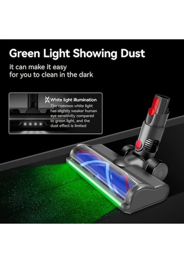 Elmpaly V7 V8 V10 V11 V15 Supurge Firca Basligi Yesil Isikli Ev Temizliği Yedek Parça