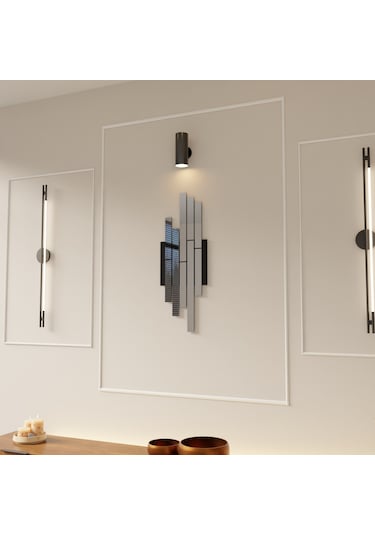Dekoratif Pleksi Aynalı Minimal Duvar Süsü Gümüş