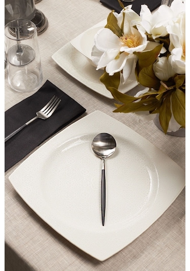 Karaca  Square Bone Royal Lace 24 Parça 6 Kişilik Yemek Takımı