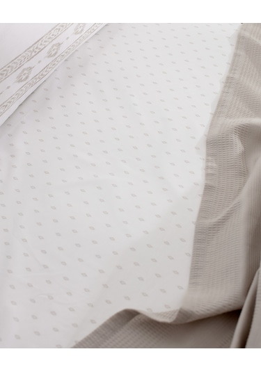 Madame Coco Mathilda Tek Kişilik %100 Pamuk Karde Düz Pike Takımı - Bej 8684427200407 Ekru