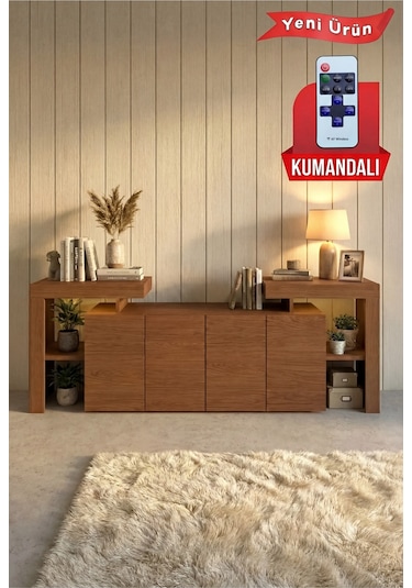 Burc Ledli Konsol 200 Cm Ceviz