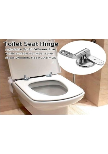 Konesam Banyo Çinko Allyuminyum Tuvalet Kapağı Menteşeleri, Vida Parçaları İle Tam Set Tuvalet Aksesuarı GÜMÜŞ