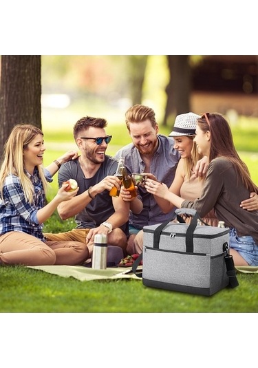 Funtree 30l Isolate Soğutucu Çanta, Sızdırmaz Öğle Yemeği Tote, Piknik Ve Kamp İçin Gri