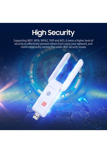 Novahub Çift Bantlı Usb Wifi Adaptörü 300mbps 2.4ghz & 866mbps 5ghz, 2 Antenli, Yüksek Güvenlik, Kullanım Kolaylığı