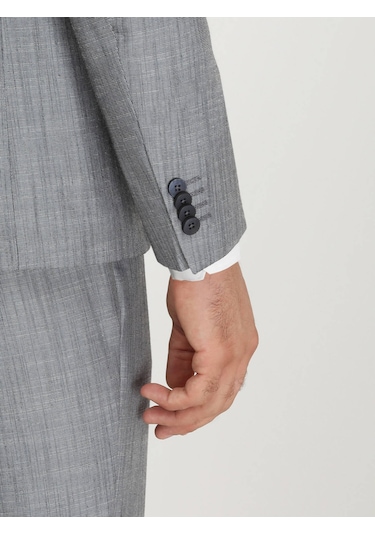 Kip Mavi Desenli Modern Fit Takım Elbise Çok Renkli