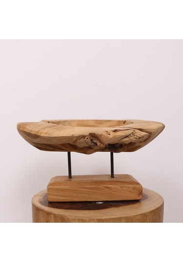 Carvıng - Teak Ağacından Oyma Masa Üstü Dekor 40x18 Cm