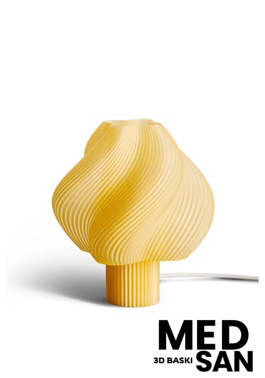 3d Baskı Modern Tasarım Lambader 25cm Sarı