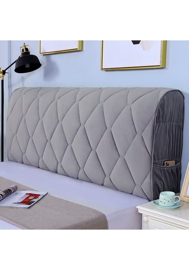 Sones Yatak Başucu Her Şey Dahil Çarpışma Önleyici Kapitone Kalın Kumaş Koruyucu Kılıf, Boyut: 60x150cm Hollanda Kadife Grisi Hollanda Kadife Gri