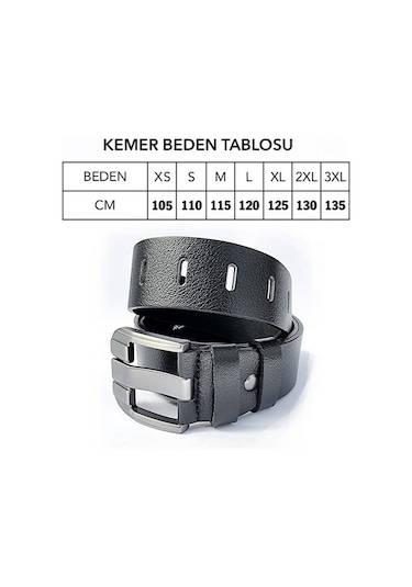 Rich Smith %100 Hakiki Deri Erkek Kemer Spor Siyah Çelik 135 Cm Siyah